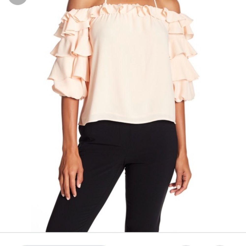 1 State Ruffled Tier Off The Shoulder Top